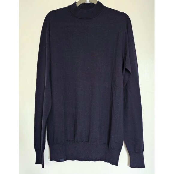 Son of a Tailor 100% Merino Wool Classic Pullover Lightweight Sweater XL Navy - Picture 2 of 8